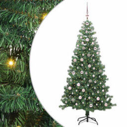 Vidaxl Christmas Tree With 300 Leds With Stand Green 240 Cm Pvc - thumbnail 2