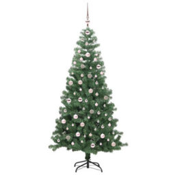 Vidaxl Christmas Tree With 300 Leds With Stand Green 240 Cm Pvc - thumbnail 4