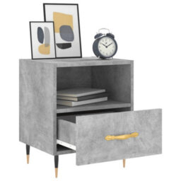 Berkfield Modern Bedside Cabinets 2 Pcs Concrete Grey 40X35X47.5 Cm Engineered Wood - thumbnail 4