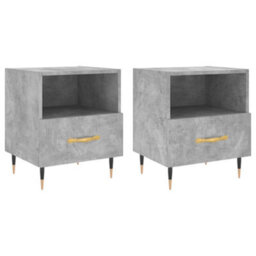 Berkfield Modern Bedside Cabinets 2 Pcs Concrete Grey 40X35X47.5 Cm Engineered Wood - thumbnail 1