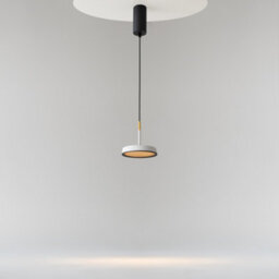 Luminosa Lighting Luminosa El Modern Pendant Ceiling Light Black 3000K 800Lm White, Gold Shade - thumbnail 2