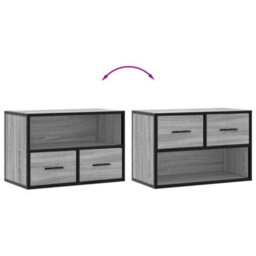 Berkfield Industrial Tv Cabinet Grey Sonoma 60X31X39.5 Cm Engineered Wood And Metal - thumbnail 7