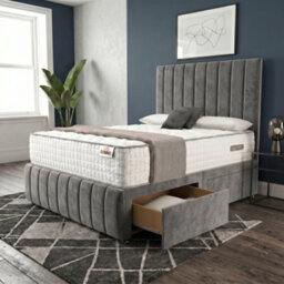 DS Living Havannah Upholstered Grey Divan Bed Frame