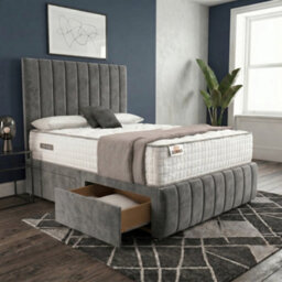 DS Living Havannah Upholstered Grey Divan Bed Frame - thumbnail 3