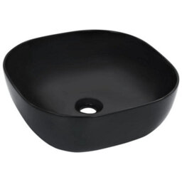 Berkfield Contemporary Wash Basin 42.5X42.5X14.5 Cm Ceramic Black - thumbnail 2