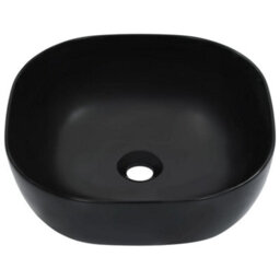 Berkfield Contemporary Wash Basin 42.5X42.5X14.5 Cm Ceramic Black - thumbnail 1