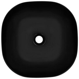Berkfield Contemporary Wash Basin 42.5X42.5X14.5 Cm Ceramic Black - thumbnail 4