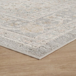 Maia Washable Low Pile Non Slip Blossom Traditional Area Rug - Grey, 60 X 220 Cm (Runner) - thumbnail 4