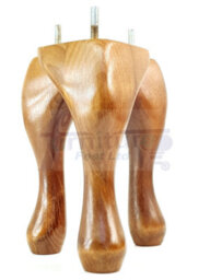 L&F Queen Anne Wooden Legs Dark Oak Stain 150mm High Set Of 4 Replacement Furniture Feet Chairs Sofas Footstools M10 (10mm) - thumbnail 6