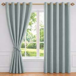 Aspire Homeware Sage Green Linen 100% Blackout Curtain-Thermal Insulated Eyelet Room Darkening Curtain Pair (W)168Cm X (D)228Cm - thumbnail 9