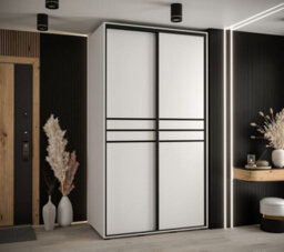 Arte Bright White Sliding Wardrobe W140Cmh205Cmd60Cm - Streamlined Storage For Modern Bedrooms - thumbnail 2