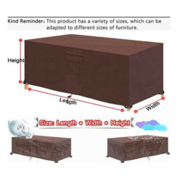Rectangular Garden Furniture Cover, Square Oxford Patio Cover With Vents, Windproof, Waterproof, Dustproof, Brown, 210X110X70Cm - thumbnail 3
