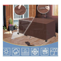 Rectangular Garden Furniture Cover, Square Oxford Patio Cover With Vents, Windproof, Waterproof, Dustproof, Brown, 210X110X70Cm - thumbnail 4
