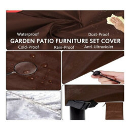 Rectangular Garden Furniture Cover, Square Oxford Patio Cover With Vents, Windproof, Waterproof, Dustproof, Brown, 210X110X70Cm - thumbnail 2