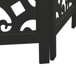 Vidaxl Room Divider 4 Panels Black Solid Wood Paulownia - thumbnail 7