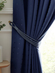 Luxury Living Adiso Pencil Pleat Taped Top Curtains Navy - thumbnail 3
