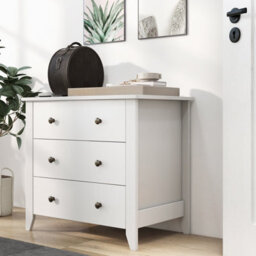 Costway 3-Drawer Wooden Dresser Chest Of Drawers With 3 Drawers & Round Metal Knobs - thumbnail 6