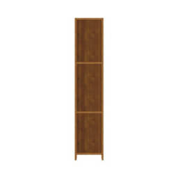 Living And Home 5-Tier Wood Color Moso Bamboo Open Bookcase - thumbnail 3
