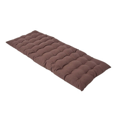 Homescapes Outdoor Bench Cushion Chocolate Brown, 2 Seater Garden Seat Pad Cushion 108Cm Wide For Kitchen, Dining & Indoor - image 1