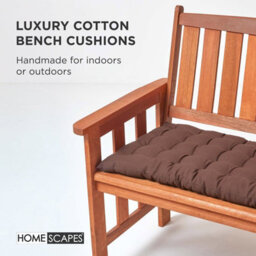 Homescapes Outdoor Bench Cushion Chocolate Brown, 2 Seater Garden Seat Pad Cushion 108Cm Wide For Kitchen, Dining & Indoor - thumbnail 2