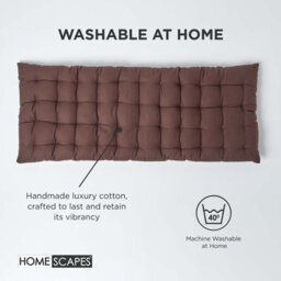 Homescapes Outdoor Bench Cushion Chocolate Brown, 2 Seater Garden Seat Pad Cushion 108Cm Wide For Kitchen, Dining & Indoor - thumbnail 6