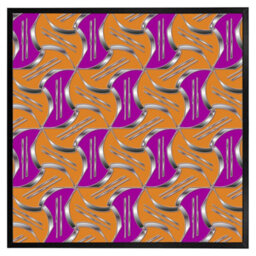 "Andrew Lee Geo Metalic Shapes (Picutre Frame) / 20X20"" / Brown" - thumbnail 4