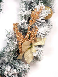 Best Artificial 9Ft Frosted Gold Decorated Christmas Garland - thumbnail 3