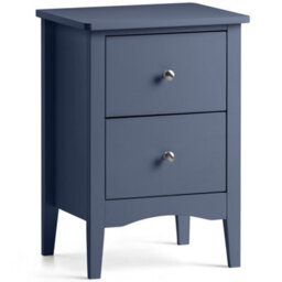 Christow 2 Drawer Bedside Table Slim Nightstand Navy Blue - thumbnail 2