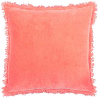 Furn. Gracie 100% Cotton Velvet Fringed Feather Filled Cushion - image 1