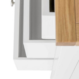 Farro White 3 Drawer Chest Fully Assembled - Painted With Oak Top By Roseland Furniture - thumbnail 6