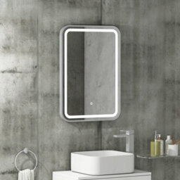 Royal Bathrooms Luna 500 X 700mm Chrome Led Framed Bathroom Led Mirror With Demister Pad & Touch Sensor - thumbnail 1