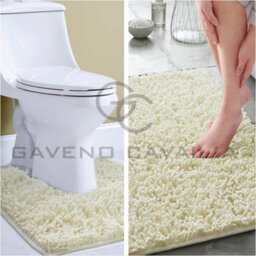 Gc Gaveno Cavailia Infinity Loop Extra Large 2 Piece Bath Mat Set Cream Super Absorbent Non Slip Shower Mat - thumbnail 2