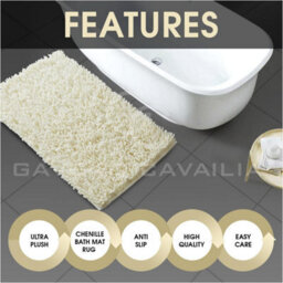 Gc Gaveno Cavailia Infinity Loop Extra Large 2 Piece Bath Mat Set Cream Super Absorbent Non Slip Shower Mat - thumbnail 4
