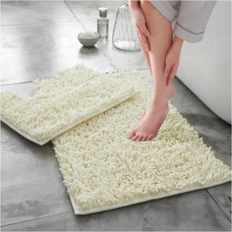 Gc Gaveno Cavailia Infinity Loop Extra Large 2 Piece Bath Mat Set Cream Super Absorbent Non Slip Shower Mat