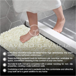 Gc Gaveno Cavailia Infinity Loop Extra Large 2 Piece Bath Mat Set Cream Super Absorbent Non Slip Shower Mat - thumbnail 6