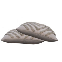 Wyld Haus Set Of 2 Dolceacqua Soft Grey Cotton Cushion Covers 450 X 450 mm, Bohemian Tassel Design - thumbnail 4
