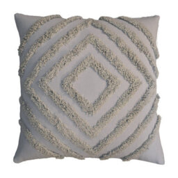 Wyld Haus Set Of 2 Dolceacqua Soft Grey Cotton Cushion Covers 450 X 450 mm, Bohemian Tassel Design - thumbnail 2