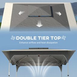 Outsunny 3.5 X 3.5 M Pop Up Gazebo, Upf50+ One-Push Party Tent, Dark Grey - thumbnail 5