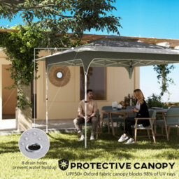 Outsunny 3.5 X 3.5 M Pop Up Gazebo, Upf50+ One-Push Party Tent, Dark Grey - thumbnail 4