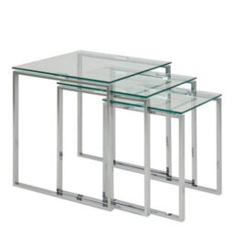 Furniture To Go Katrine Nest Of Tables With Glass Top Set Of 3 - thumbnail 1