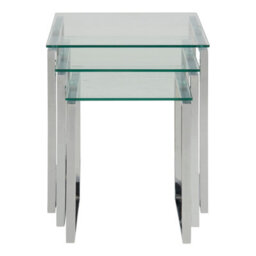 Furniture To Go Katrine Nest Of Tables With Glass Top Set Of 3 - thumbnail 2