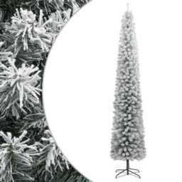 Berkfield Slim Christmas Tree With Stand And Flocked Snow 300 Cm Pvc