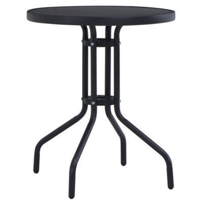 Berkfield Garden Table Black 60 Cm Steel And Glass - image 1