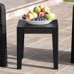 Urbn-Garden Urbngarden 87Cm Height Black Coffee Table & Chairs Bistro Set Rattan Garden Furniture Outdoor Patio Set Of 3 - thumbnail 4