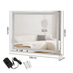 Emitto Emitto Tabletop Touch Vanity Mirror Makeup Usb Led Medium 58X48Cm - thumbnail 4