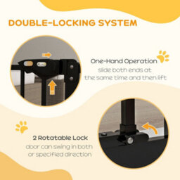 Pawhut Adjustable Safety Gate W/ 1 Extensions And Four Adjustable Screws, Black - thumbnail 4