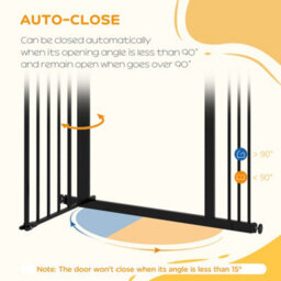Pawhut Adjustable Safety Gate W/ 1 Extensions And Four Adjustable Screws, Black - thumbnail 5