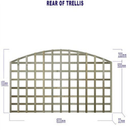 Premier Garden Supplies Arch Top Wooden Trellis Panel 6Ft X 3Ft (3 Pack) Standard Square Lattice Fencing Topper Extension For Climbing Plant Support - thumbnail 2