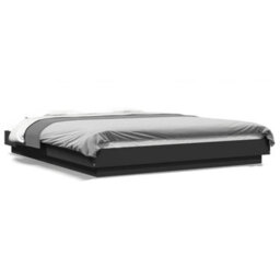Berkfield Bed Frame With Led Lights Without Mattress Black 160X200Cm - thumbnail 2
