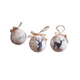 Samuel Alexander Set Of 14 Traditional Vintage Christmas Stags Tree Baubles - thumbnail 4